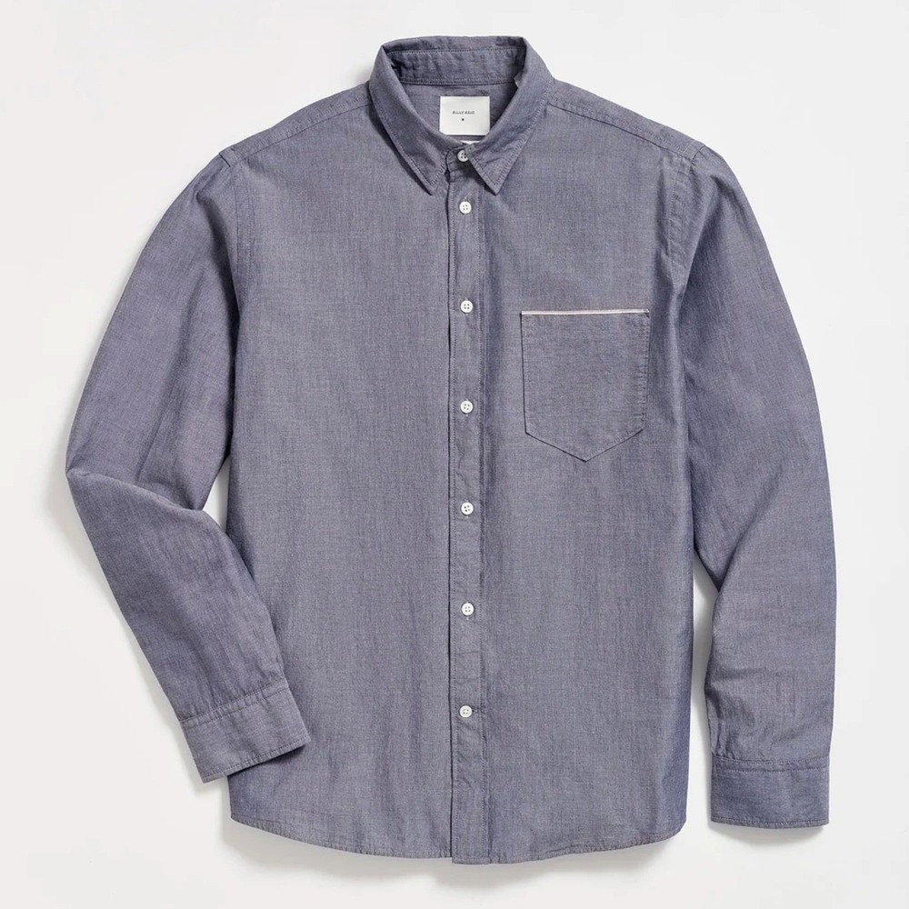 Billy Reid Mens Medium MSL 1-Pocket Shirt Button Down Long Sleeve Standard Fit